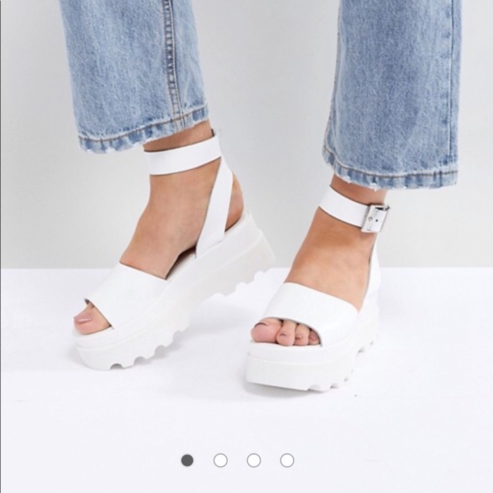 ASOS Leather Flatform Sandals in Size 7